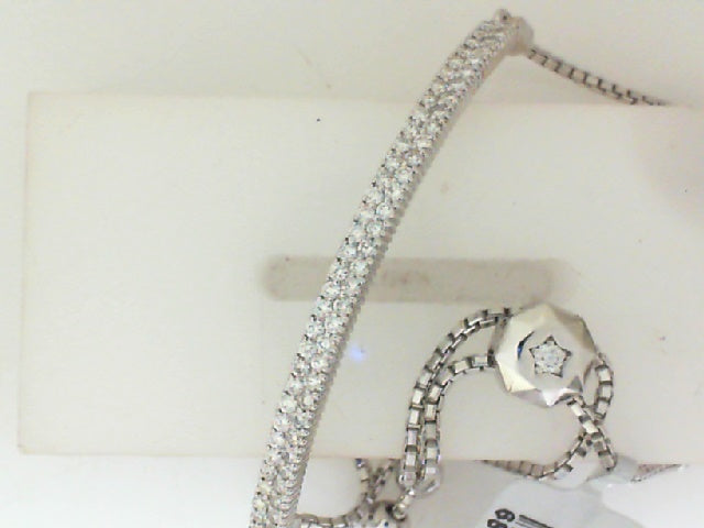 Lady’s Fancy Link Diamond 14 Karat White Gold Bolo Bracelet