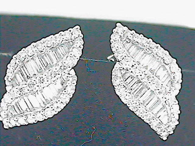 Diamond Earrings Cluster, Omega Back