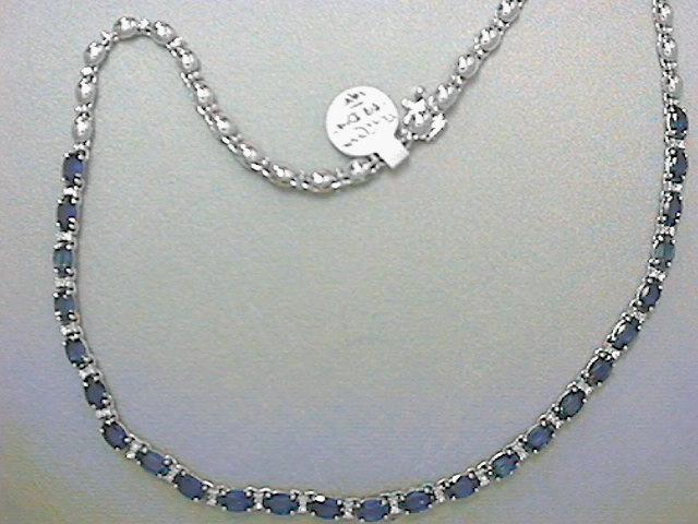 Lady’s 14kt White Gold Sapphire & Diamond Necklace.