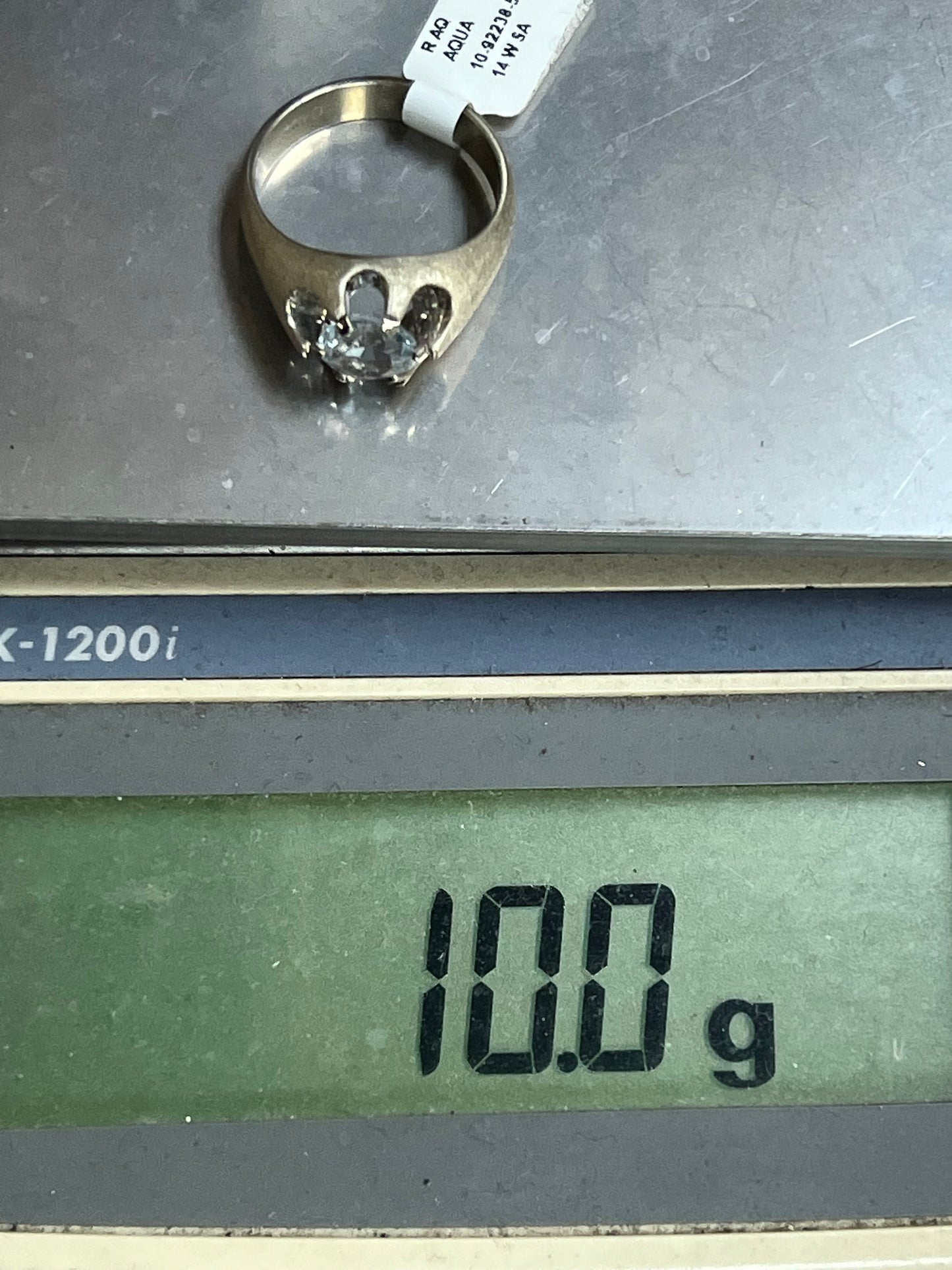 Men’s 14kt Aqua Marine Gemstone Ring