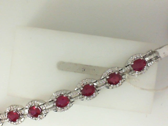 EFFY Designed Ruby & Diamond Fancy Link Bracelet.
