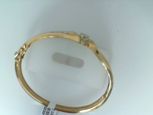 Lady’s 14k Solid Yellow Gold & Diamond Channel Set Bangle Bracelet