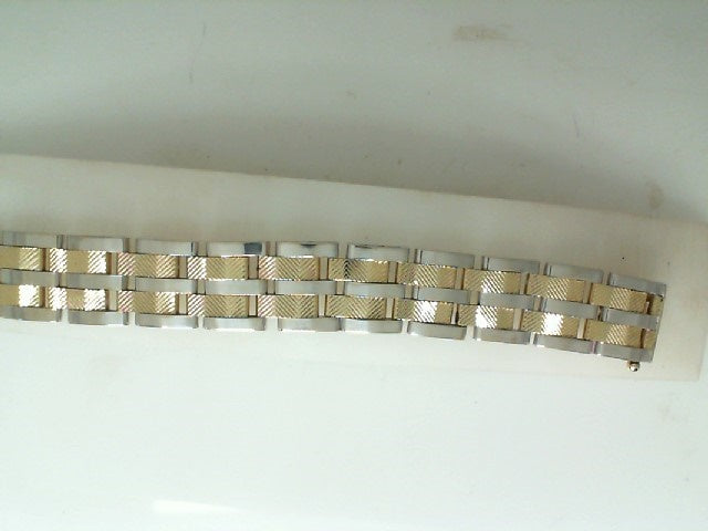 14 Karat Two Tone Gold 8.5” Men’s Bracelet