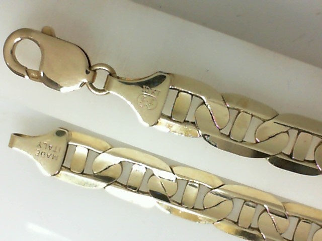 Men’s Solid 10 Karat Italian Made Mariner Link Bracelet