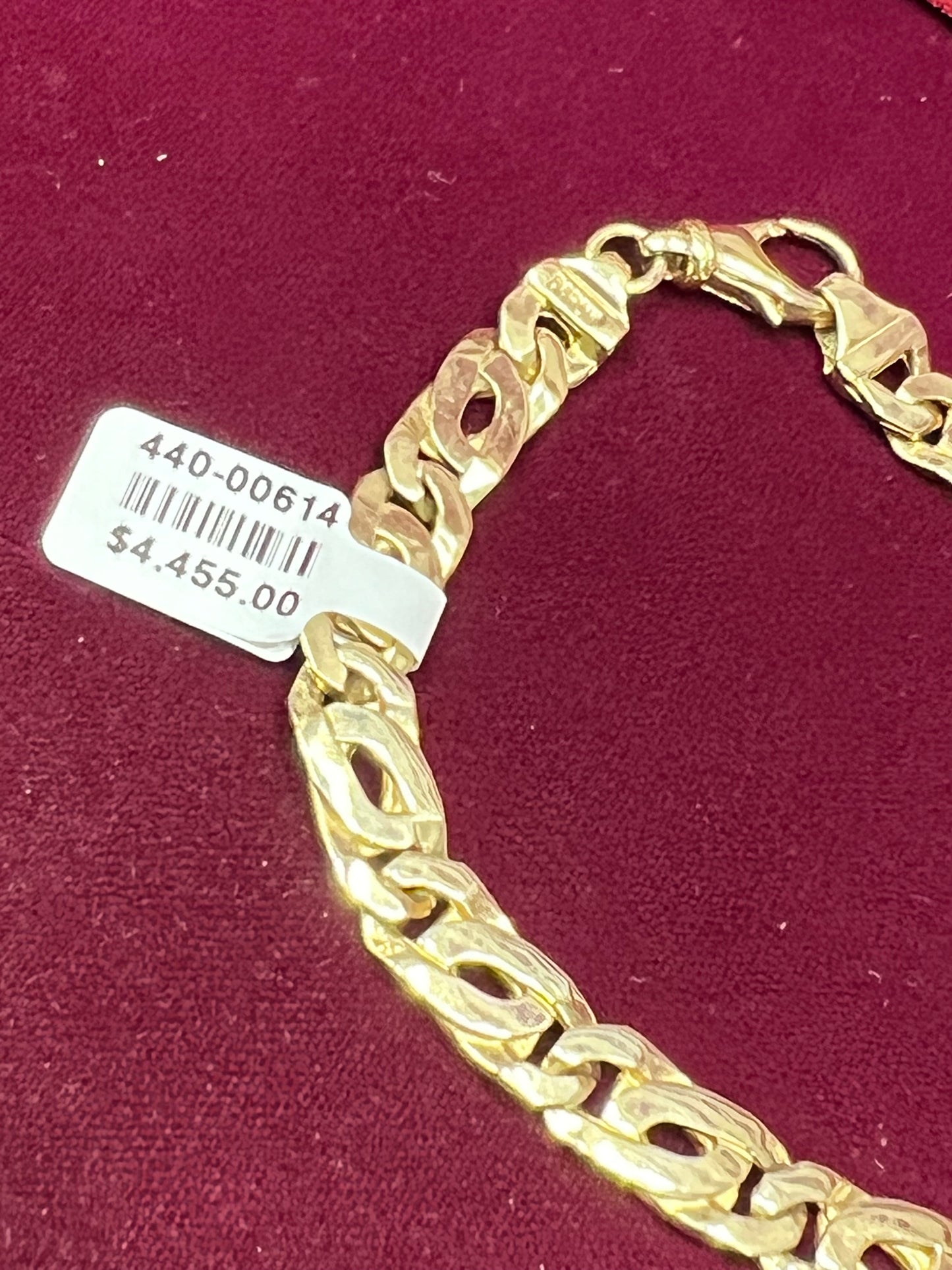 14 Karat Yellow Gold Men’s Fancy Link Bracelet