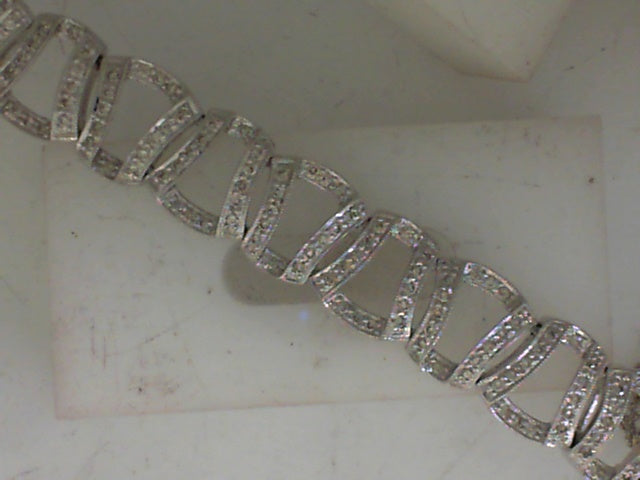 Lady’s 14kt White Gold Fancy Link Diamond Bracelet