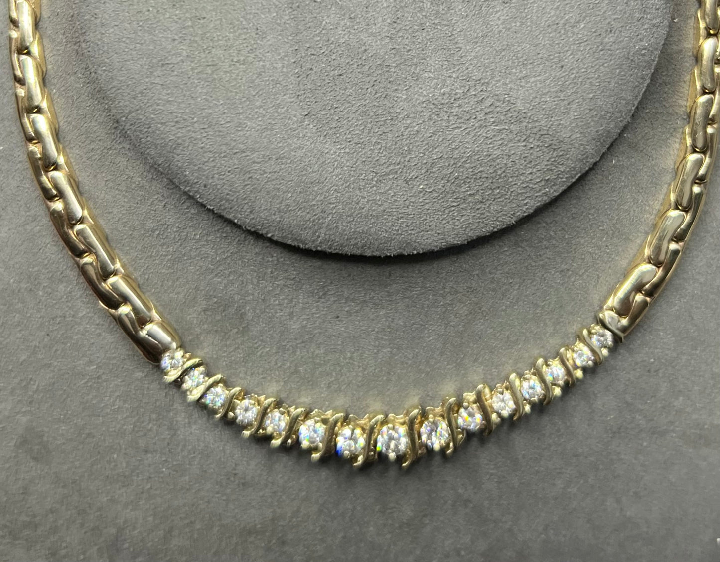 Stunning 14kt Yellow Gold Fancy Diamond 19” Necklace