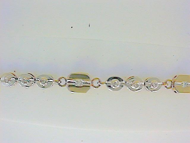 Lady’s Fancy Link Diamond 14 Karat Two-Tone Bracelet