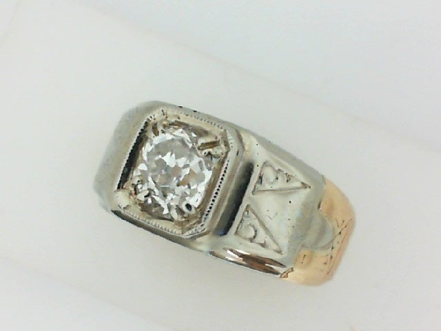 Men’s Hand Made Vintage 14kt Two-Tone Diamond Ring.
