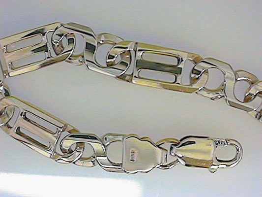 Fancy Link 14 Karat Two Tone Men’s Bracelet.