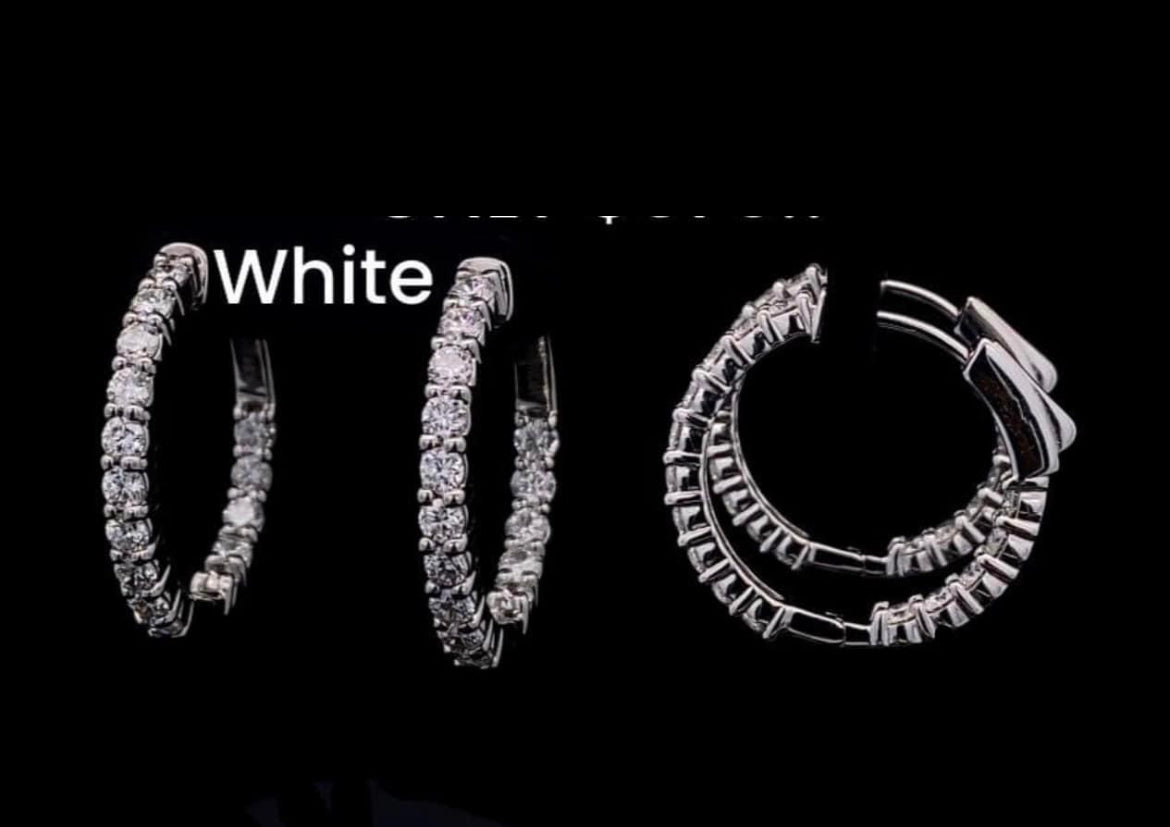 LCD Diamond Hoops Button Latch