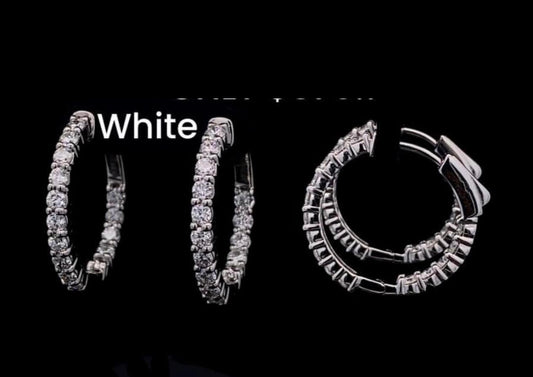 LCD Diamond Hoops Button Latch