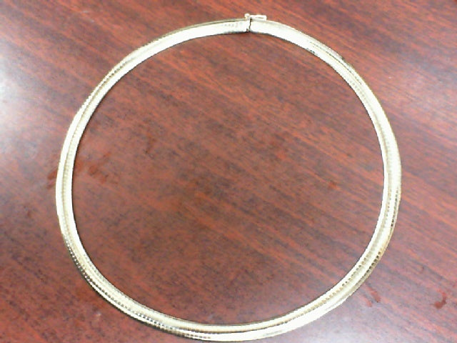 10kt Yellow Gold Omega Style Necklace 18”.