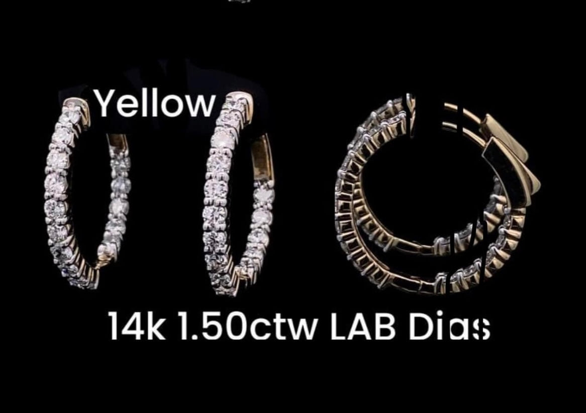 LCD Diamond Hoops Button Latch