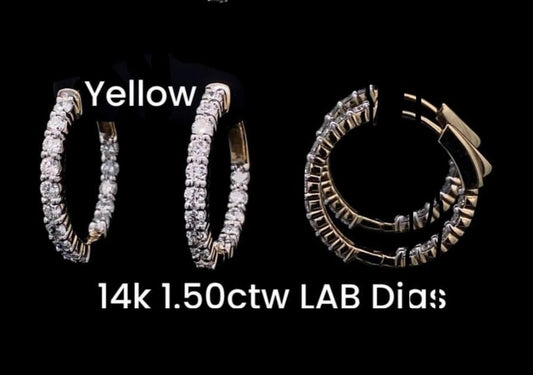 LCD Diamond Hoops Button Latch