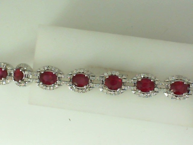 EFFY Designed Ruby & Diamond Fancy Link Bracelet.