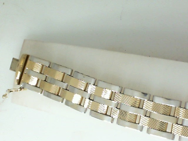 14 Karat Two Tone Gold 8.5” Men’s Bracelet