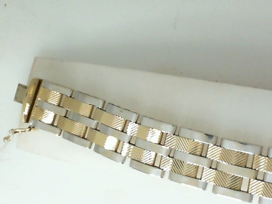 14 Karat Two Tone Gold 8.5” Men’s Bracelet