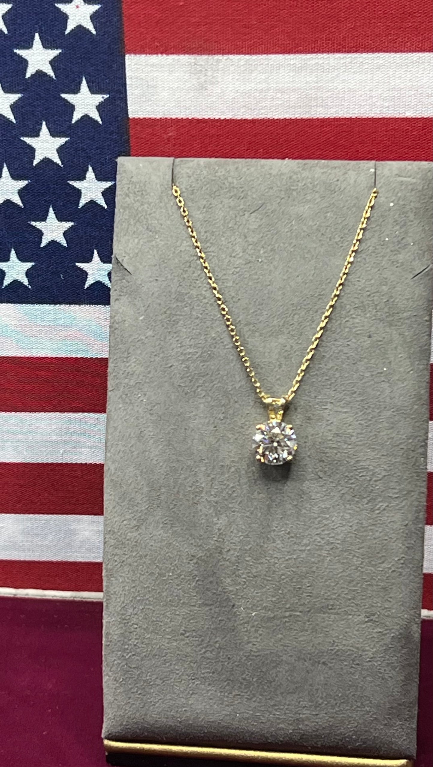 1.29ct Round Cut Natural Diamond Solitaire Pendant