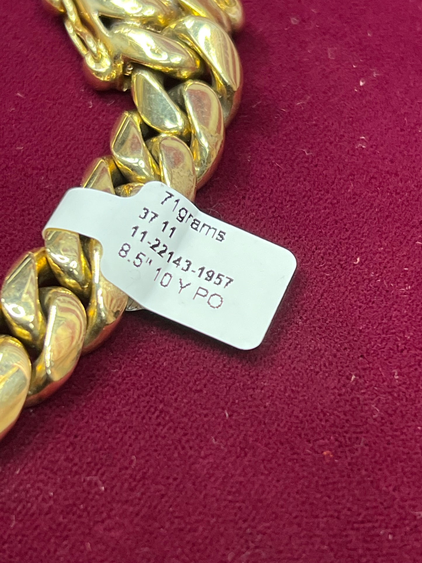 Solid Gold Cuban Link Bracelet