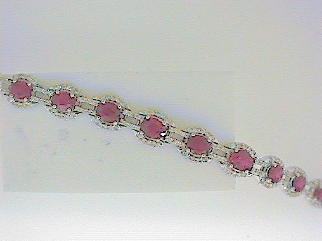 EFFY Designed Ruby & Diamond Fancy Link Bracelet.