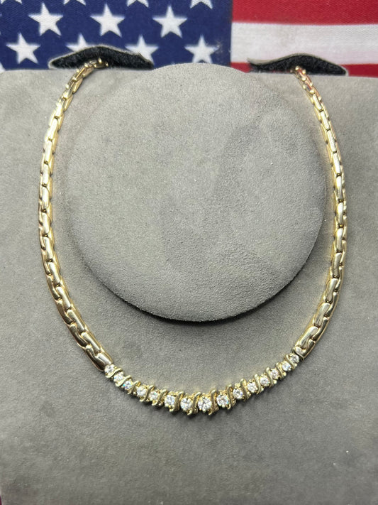 Stunning 14kt Yellow Gold Fancy Diamond 19” Necklace