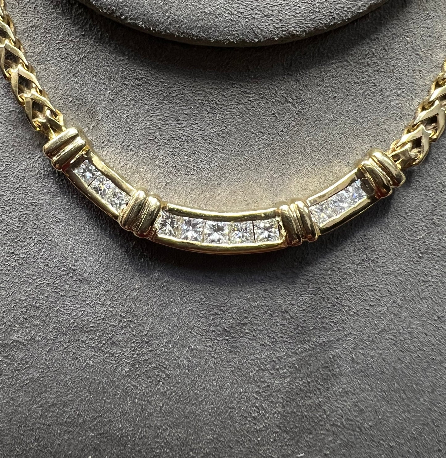 14kt Yellow Gold  20” Diamond Necklace.