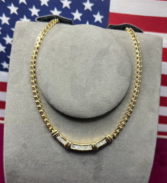 14kt Yellow Gold  20” Diamond Necklace.