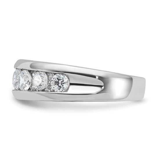 White Gold Men's Polished 7-Stone 1 Carat Lab Grown Diamond Ring