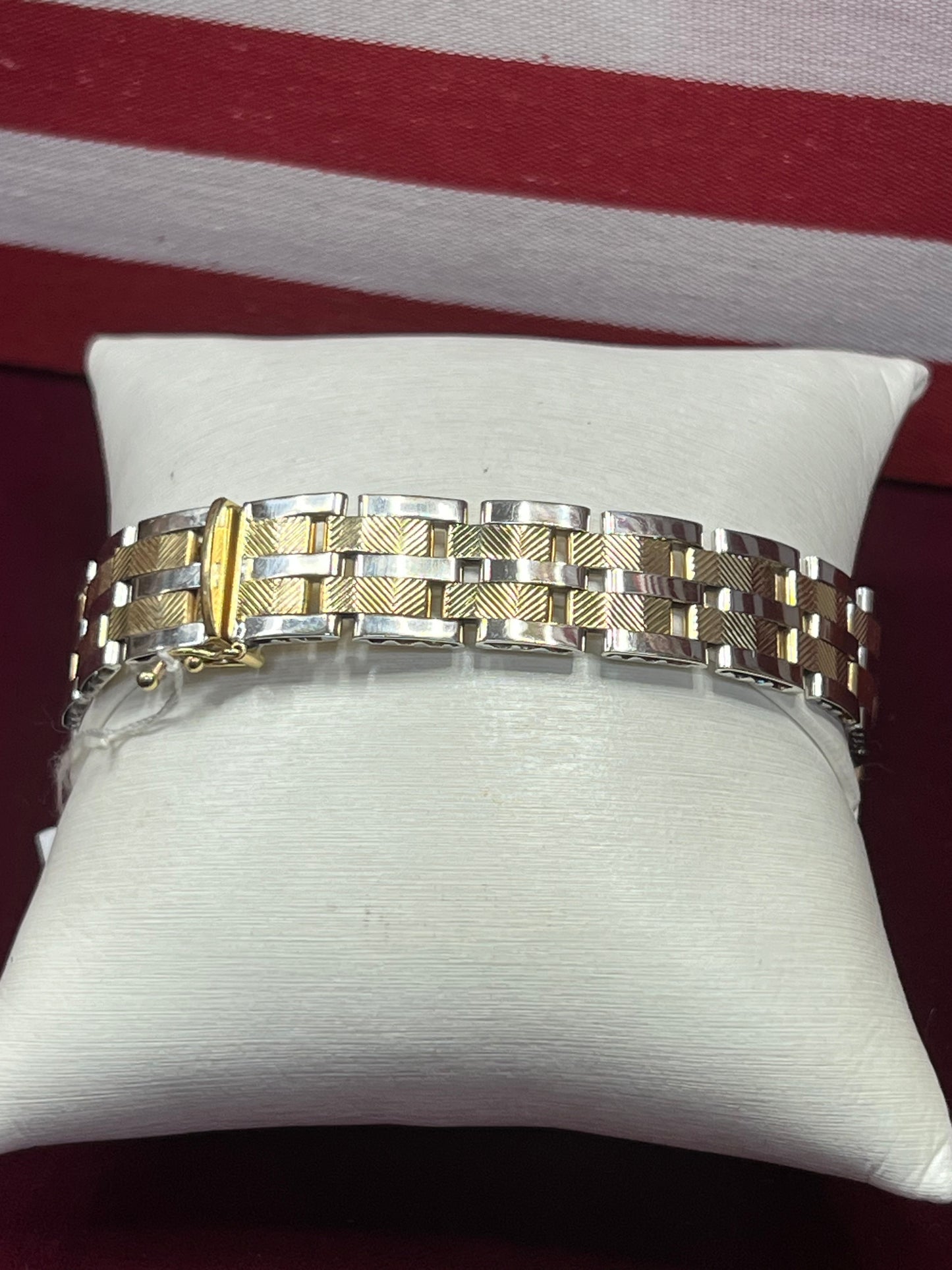 14 Karat Two Tone Gold 8.5” Men’s Bracelet