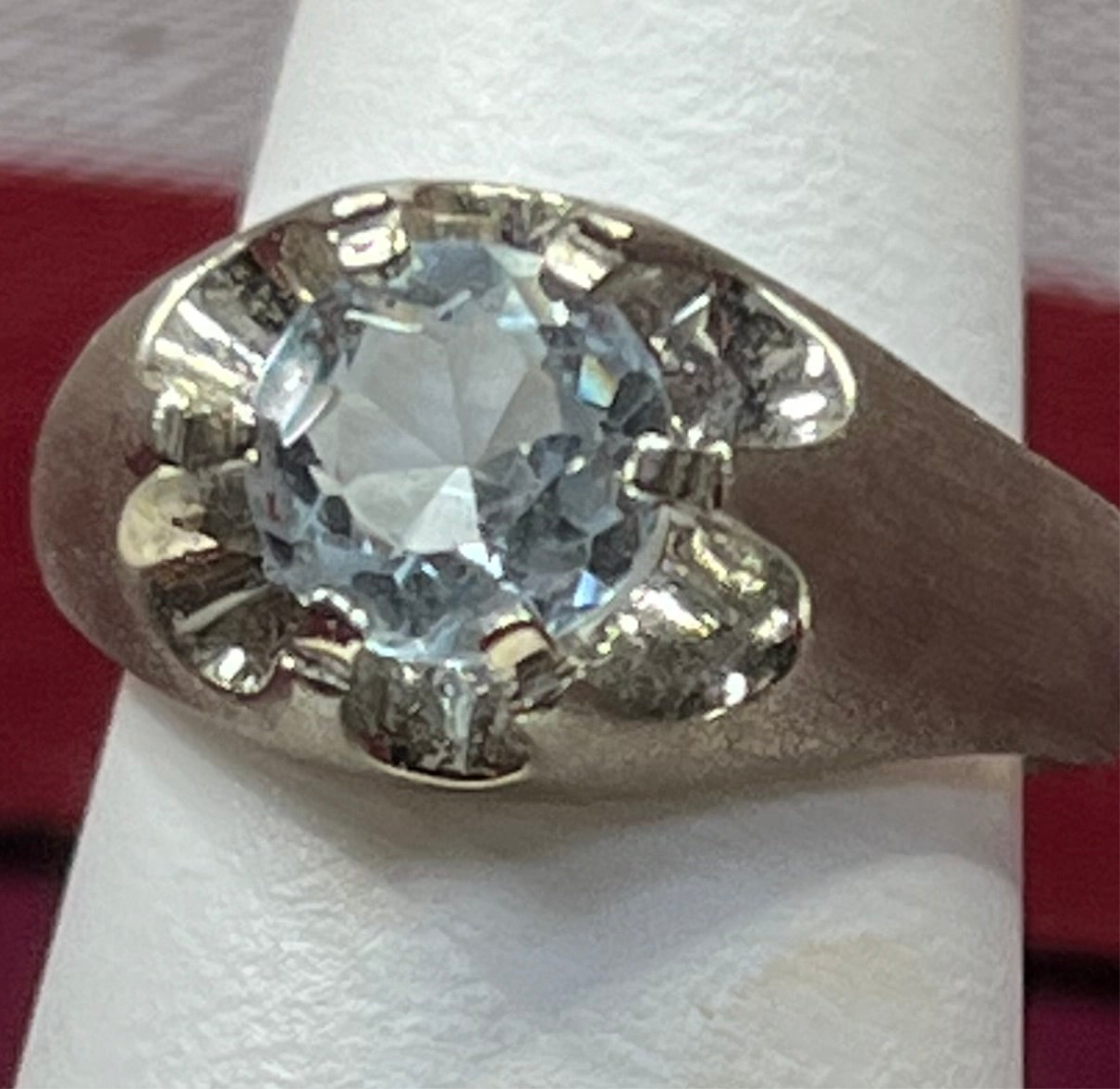 Men’s 14kt Aqua Marine Gemstone Ring