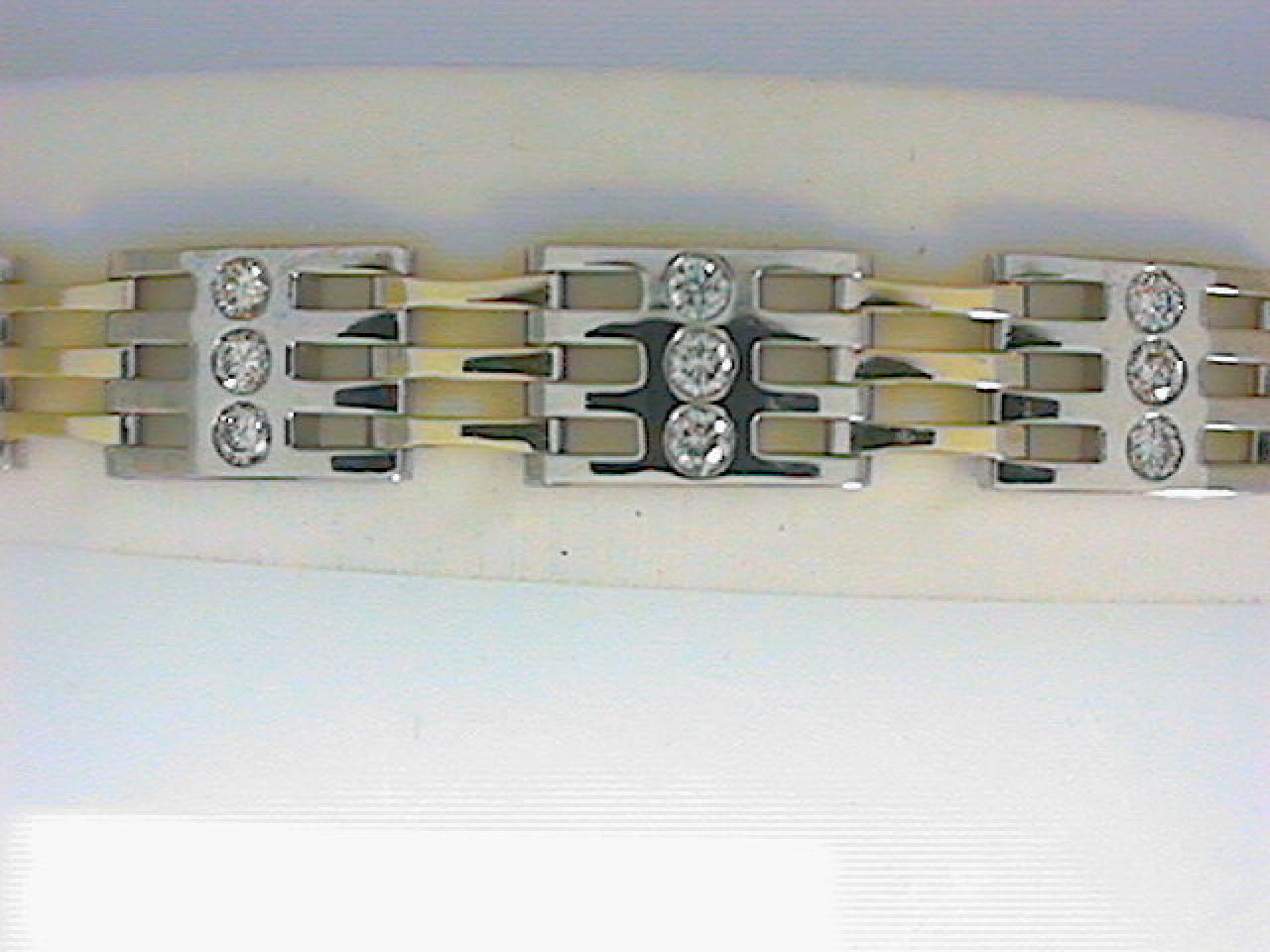 Men’s 14 Karat Two Tone Diamond Bracelet