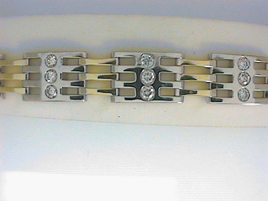 Men’s 14 Karat Two Tone Diamond Bracelet