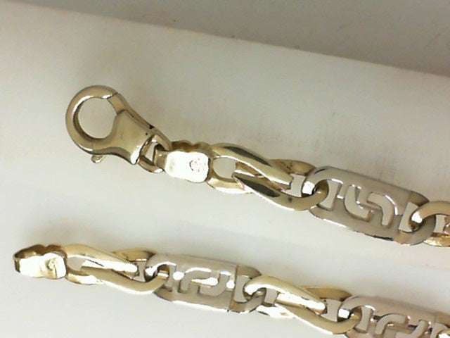 14 Karat Two Tone Fancy Italian Made Solid Gold Bracelet