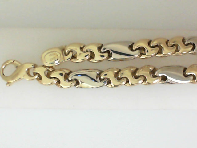 14 Karat Two Tone Fancy Link Men’s bracelet.