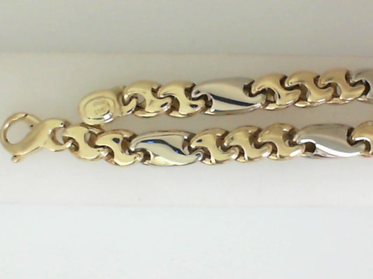 14 Karat Two Tone Fancy Link Men’s bracelet.